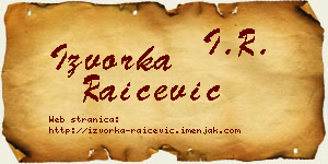 Izvorka Raičević vizit kartica